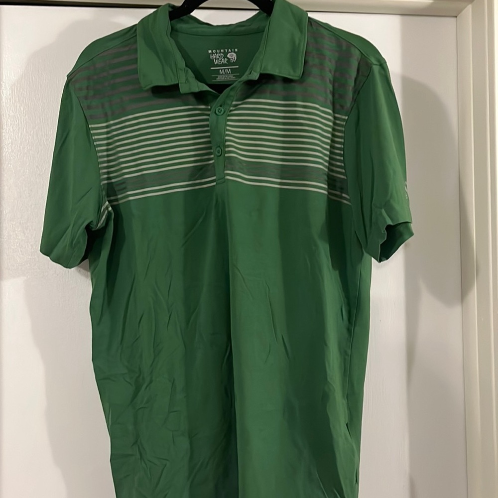 Mountain Hardware Green Polo with stripes